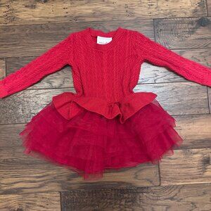 American Girl Crimson Sparkle Sweater Dress 5T